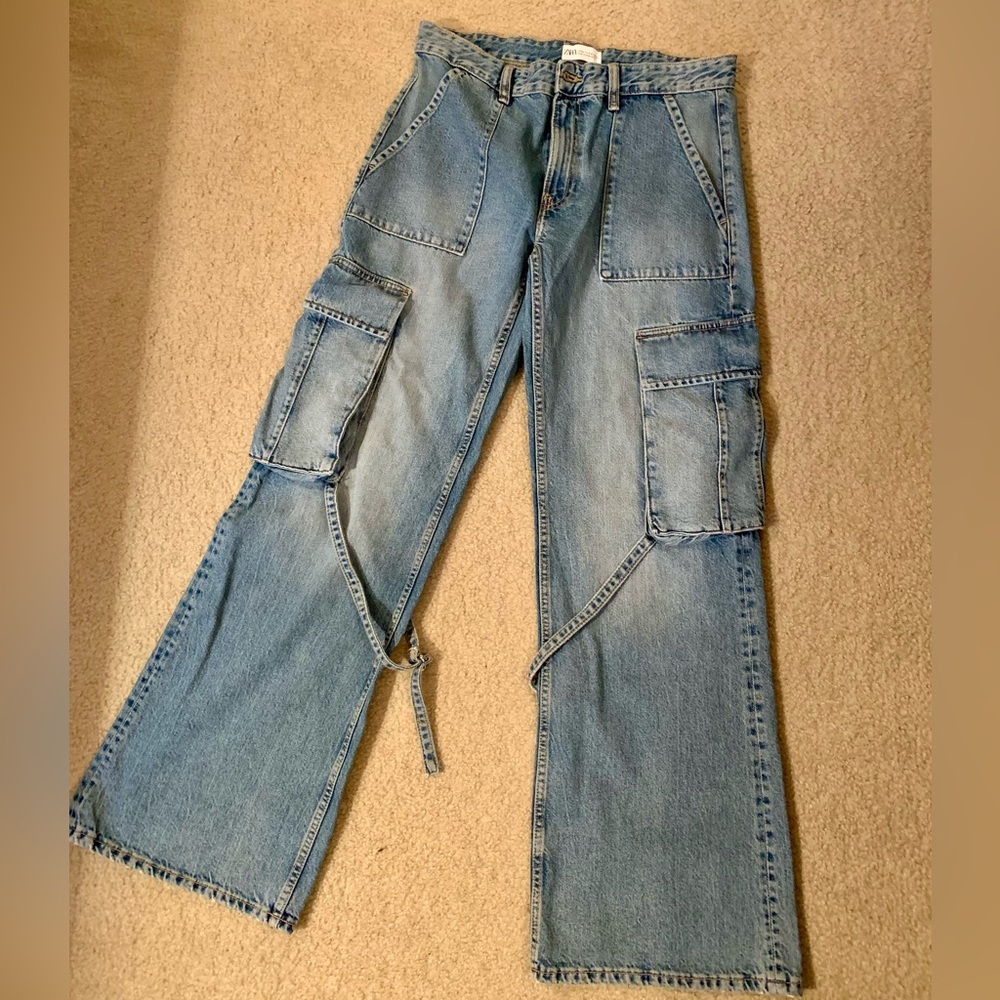 Zara wide leg cargo jeans